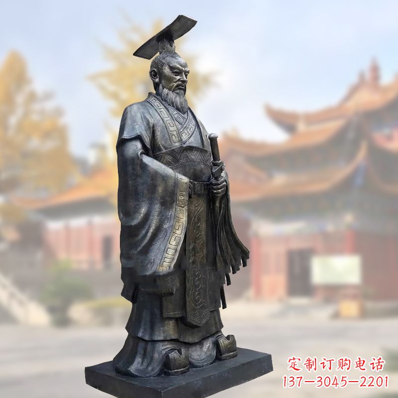 周口铸铜秦始皇铜雕塑像