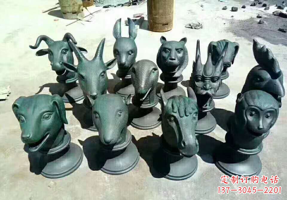 周口铸铜十二生肖动物雕塑