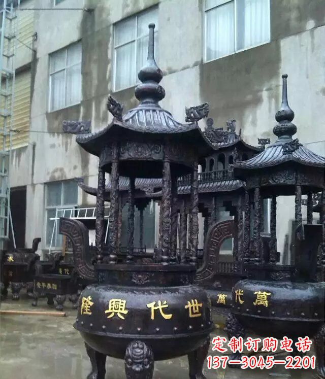 周口铸铜寺庙香炉铜雕 (3)
