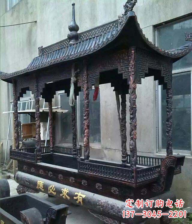 周口铸铜寺庙香炉铜雕 (2)