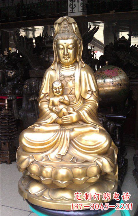 周口铸铜送子观音雕塑