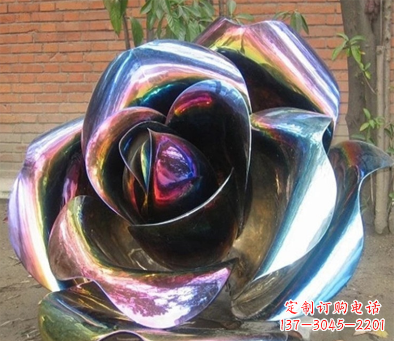 周口彩色创意不锈钢玫瑰雕塑