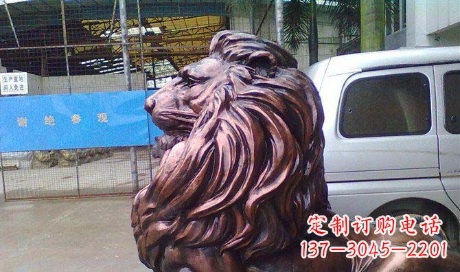 周口紫铜西洋狮子铜雕 (2)