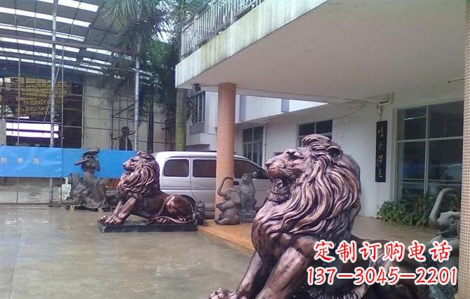 周口紫铜西洋狮子铜雕