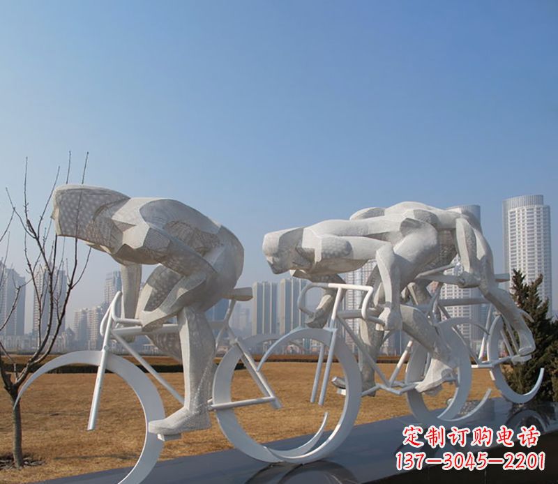 周口自行车比赛不锈钢雕塑