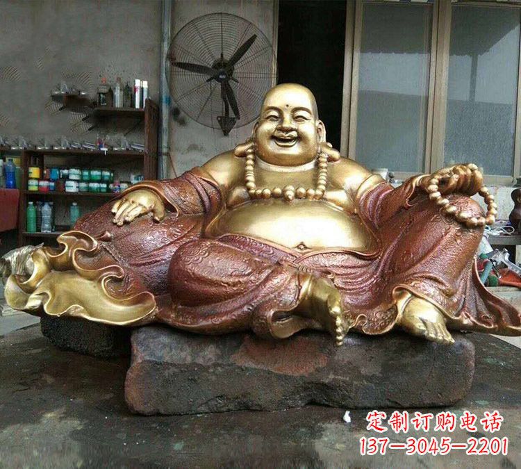 周口宗教供奉坐式弥勒佛铜雕