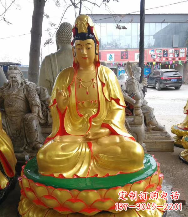 周口宗教庙宇玻璃钢观音菩萨雕像