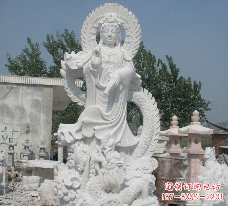 周口宗教庙宇乘龙观音石雕