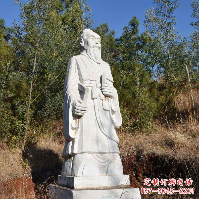 周口祖冲之汉白玉石雕像-公园景区中国古代名人雕塑