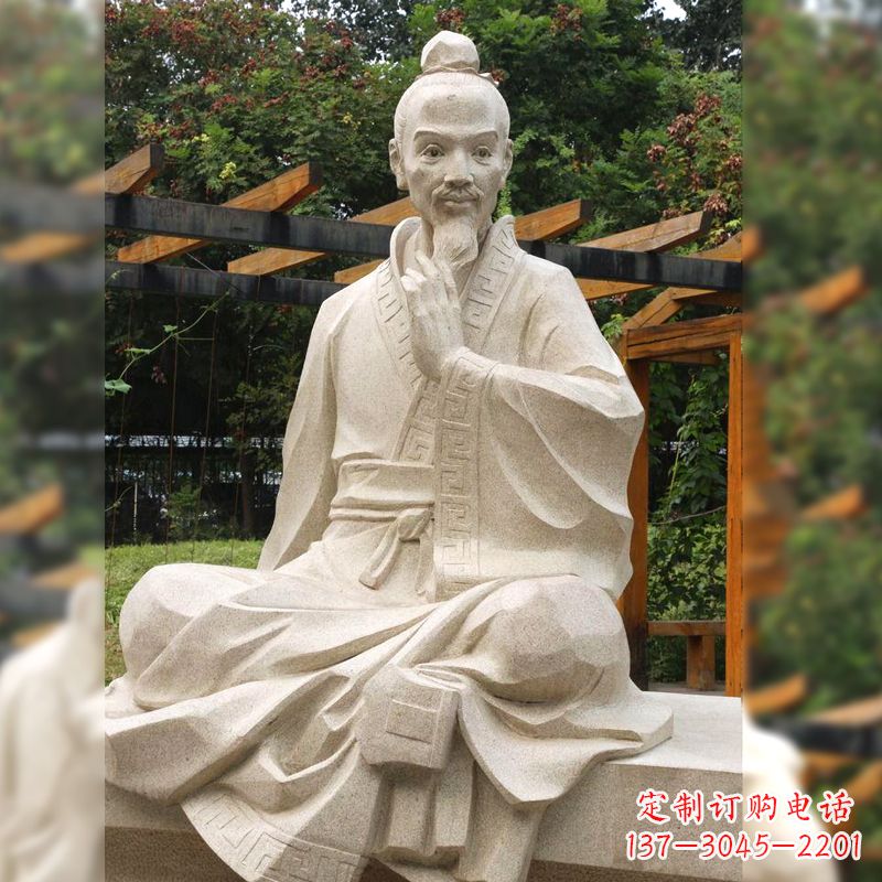 周口祖冲之石雕塑像-园林人物历史名人雕像