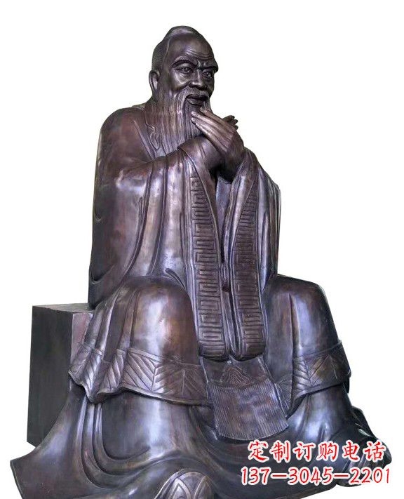 周口作揖孔子青铜像