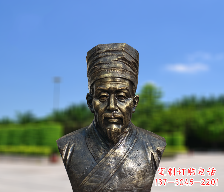 周口名医李时珍半身像铜雕