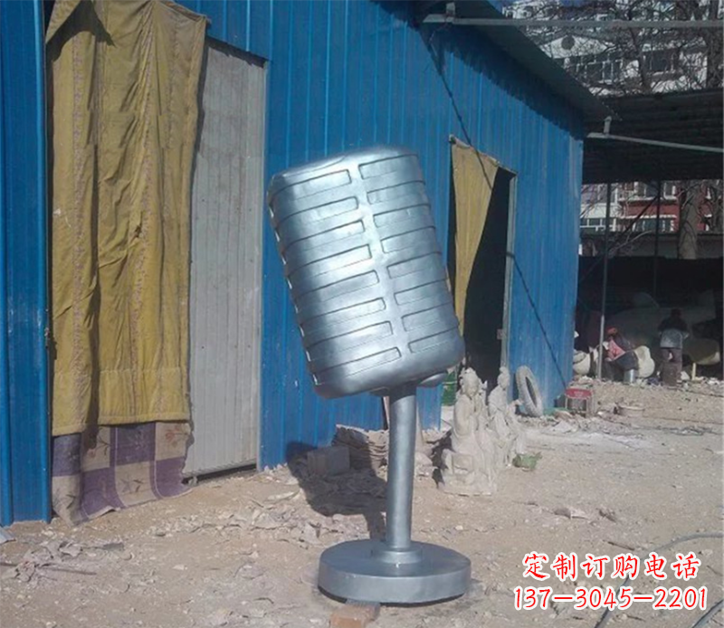 周口欧式不锈钢无线话筒雕塑