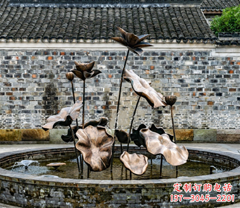 周口铜雕荷花
