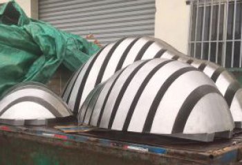 周口假山雕塑-城市花园不锈钢抽象立体山形山峦造型